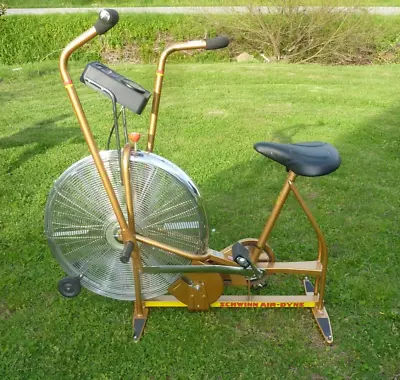 Vintage Schwinn Air-Dyne Dual Action Stationary Gold Exercise Bike • $174.99