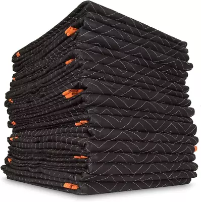 Heavy Duty Padded Moving Blankets (12 Pack)Black/Orange • $71.60