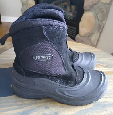 Ranger Thermolite Black Insulated Winter Mens Sz 8 Zipper Boots Low Miles Snow • $19.88