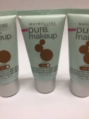 Lot Of 3 - Maybelline Pure Makeup Oil-free  Cocoa Dark # 3 New. • $21.24