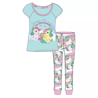 LADIES MY LITTLE PONY PJS  Z01_27714 Character S/Sleeve Top & Cuffed Lounge Pant • £14.95