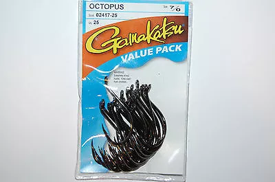 Gamakatsu Octopus Hooks Size 7/0  25 Per Pack 02417-25 Value Pack • $13.95