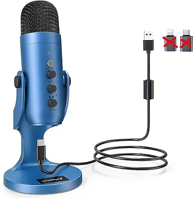 Zealsound USB Microphone Condenser PC Mic W/Lightning Adapter For IPhone Andrio • £18.99