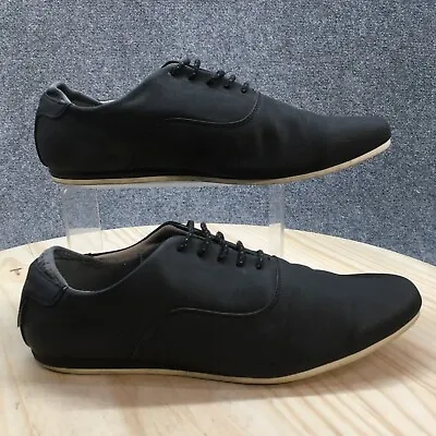 Zara Shoes Mens 42 Casual Sneakers Flats Comfort Black Fabric Lace Up Low Top • $25.49