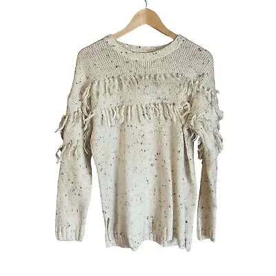Matilda Jane 435 Fringe Sweater Cream Confetti Knit Girls 16 Turtle Dove • $12