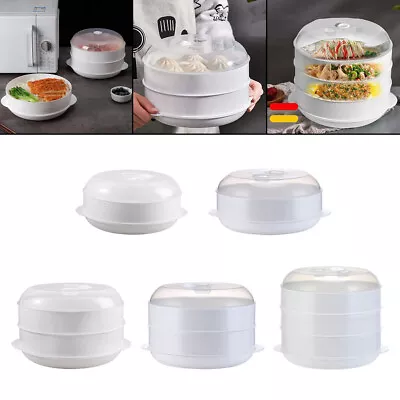 Round ABS Microwave Steamer BPA Free Heating Vegetable Steamer • £12.84