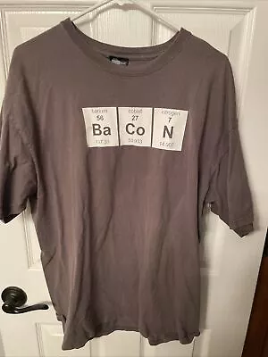 Think Geek T Shirt Men's XL Grey Bacon Periodic Table Of Elements Short Sleeve • $8