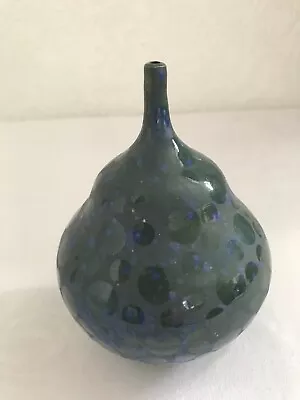 Vintage Studio Pottery Bottle Crackle Glaze Unusual  Gourd Onion Shape • £4.99