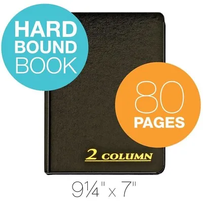 $14.99 • Buy Adams Account Book, 2 Columns, 7 X 9.25, Black, 80 Pages Ledger, 1 Pack ARB8002M