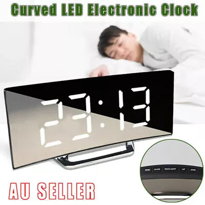 Electronic LED Digital Alarm Clock Snooze Bedside Table Time Display USB Office • $17.15