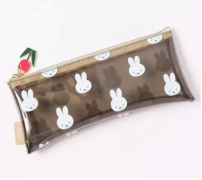 JAPAN Miffy Rabbit Brown Clear Pen Pouch Case Pencil School Storage Bag Purse • $17.98