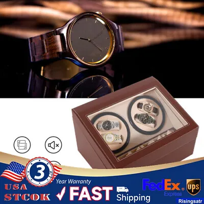 4+6 Automatic Rotation Leather Wood Watch Winder Storage Box Display Case • $57.99