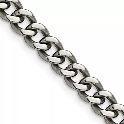 Men's 7.5mm Titanium Classic Polished Curb Chain Necklace • $117.98