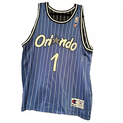 $60 • Buy Vintage Penny Hardaway Orlando Magic Champion Jersey 44 M Reversible Striped