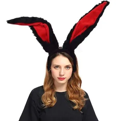 1X Plush Long Rabbit Ear Hair Bands Headwear Lovely Women Anime Cosplay Headband • £6.77