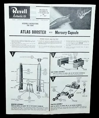 Revell Model Kit Atlas Booster Mercury Rocket #1833 Instructions Original • $22.94