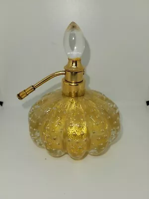 Barovier Murano Gold Controlled Bubbles Perfume Bottle Atomizer  • $49.99