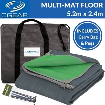 CGear 5.2m X 2.4m Multimat Caravan Annexe Matting Green & Grey C Gear Multi Mat • $265