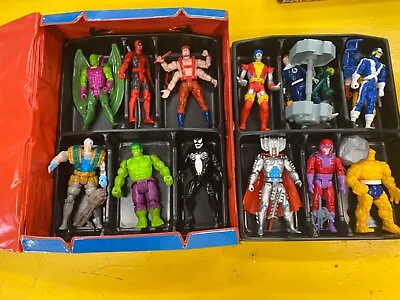 Vintage Lot Of 13 1990’s Marvel Action Figure Toy Biz With Carry Case • $115