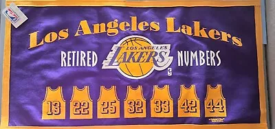 NBA Retired Numbers Los Angeles Lakers Banner 34 1/2 X 17 1/2  Mitchell & Ness • $35