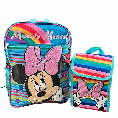 Minnie Mouse 16  Backpack Rubber Dangle Carabiner & Sack Tote  • $16.95