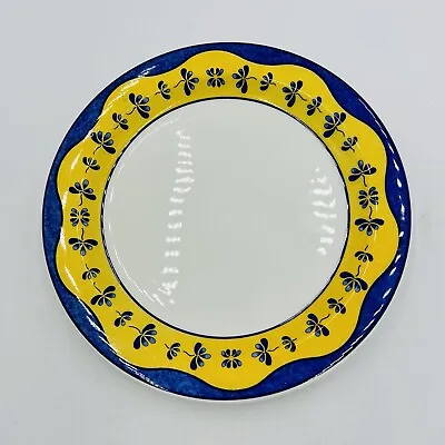 Quadrifoglio Ceramica Yellow Blue Flowers Floral Dinner Plate Italy 10  • $12.98