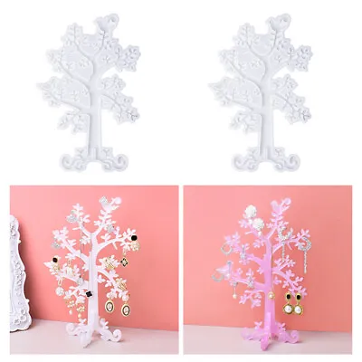 £5.99 • Buy Tree Silicone Jewelry Display Resin Casting Mold Earring Holder Rack Epoxy Mould