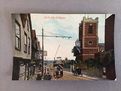 Postcard  North Hill With Tram  Colchester. Essex • £3.50