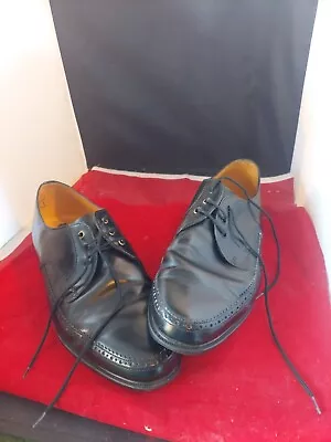 Mens DB Shoes Uk 9 Extra Wide Fitting Black Leather Lace Up Shoe’s Made In UK • £26