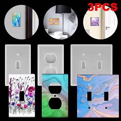3X Silicone Mould Resin Mold USB Socket Panel Light Switch Cover DIY Epoxy Craft • $9.48