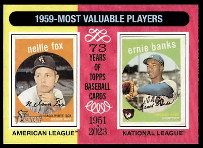 2024 Topps Heritage Nellie Fox & Ernie Banks #191 MVP White Sox Cubs • $1.99