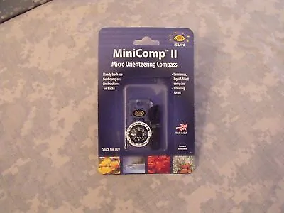 Compass: Mini-Comp II W/Lanyard MICRO Orienteering W/Rotating Bezel Sun Company • $9.95