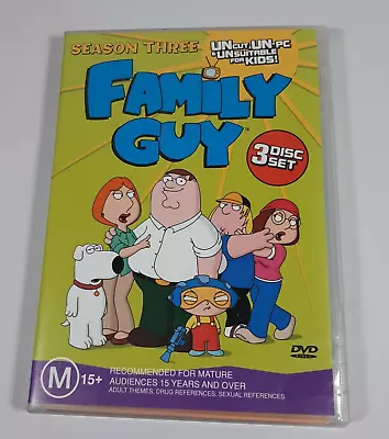 Family Guy Season 3 TV Series 3 Disc PAL DVD R4 VGC • $5.99