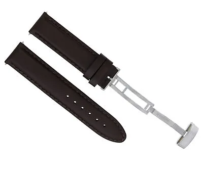 22mm Leather Strap Smooth Band For 42mm Montblanc 4810 Timewalker Watch D/brown • $34.95