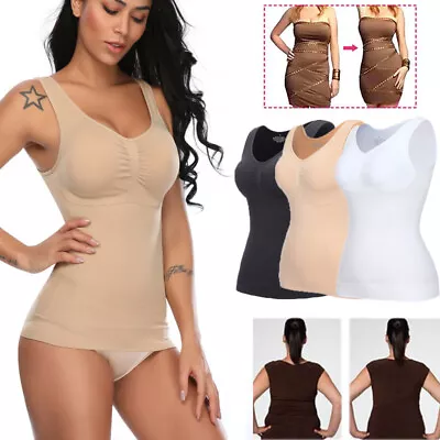 Women's Shapewear Cami Top Genie Bra Compression Vest Tummy Control Body Shaper • $9.79