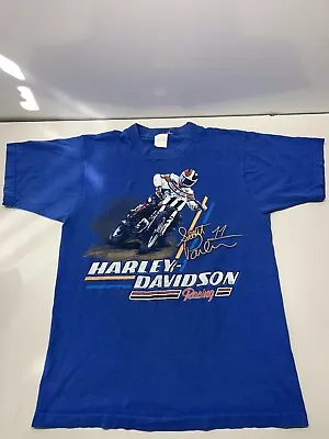 Vintage 1987 Harley Davidson Racing Scott Parker #11 Shirt Single Stitch • $79.99