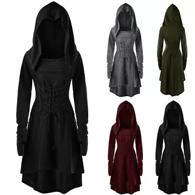 Womens Renaissance Medieval Fancy Dress Halloween Cosplay Costume Gothic Witch • £22.89