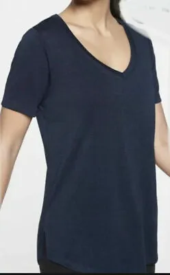 ATHLETA Breezy Scoop V Tee Navy Top Shirt Women Size S Petite New • $9.99