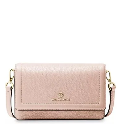 MICHAEL KORS Jet Set Genuine Leather Phone Crossbody Bag Wallet PINK-Defective • $60