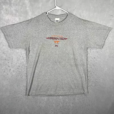 A1 Vintage 90s Virginia Tech Hokies T Shirt Adult Large Gray NCAA Football Mens • $7.49