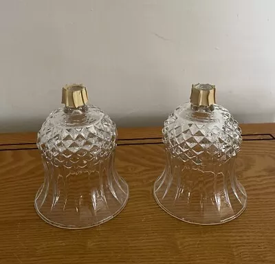 2 Clear Glass Vintage Votive Cup Candle Holders Diamond Point Pegs W/ Grommets • $12