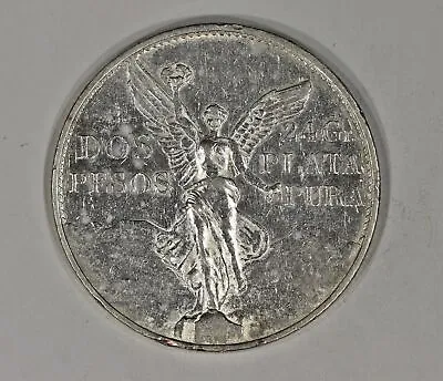 1921 Mexico Silver Dos Pesos Winged Victory KM#462 • $169