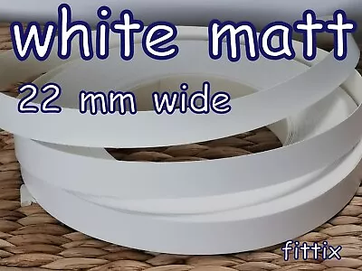 22 Mm Wide  Melamine Pre Glued Iron On Edging Tape/Edge Banding White Matt • £4.89