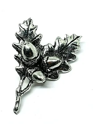 Oak Acorn Leaf Pin Badge Strength Symbol Brooch Pewter Lapel Unisex By A R Brown • £5.95