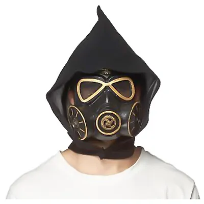 Adult Cyber Steampunk Mad Max Wasteland Black Gas Mask Halloween Costume Mask • $11.74