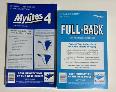 50 E. Gerber Current Comic Mylites 4 700M4 & 35 PT Full-Backs 675FB Set Of 50 • $51.90