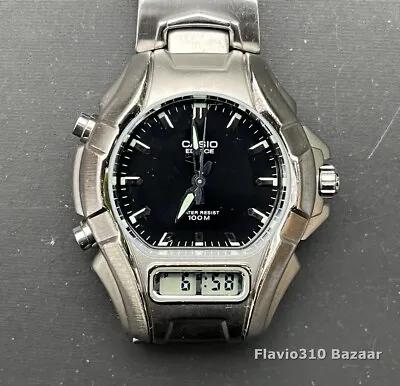 CASIO Edifice EFA-100 (2318) Ana/Digi Stainless Steel 40mm Watch - New Battery • $49