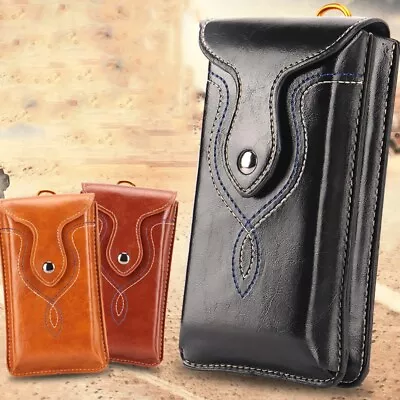 Leather Phone Case Phone Waist Bag Phone Belt Clip Holster Waist Pack Bum Bag UK • £6.79