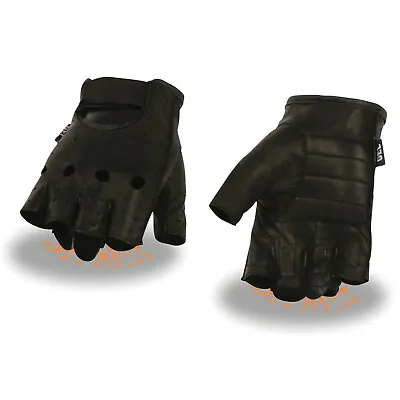 Milwaukee SH195 Men’s Leather Fingerless Gloves W/ Gel Palm • $14.99