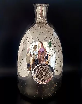 Large Vintage West Elm Mercury Glass Vase Bottle • $35